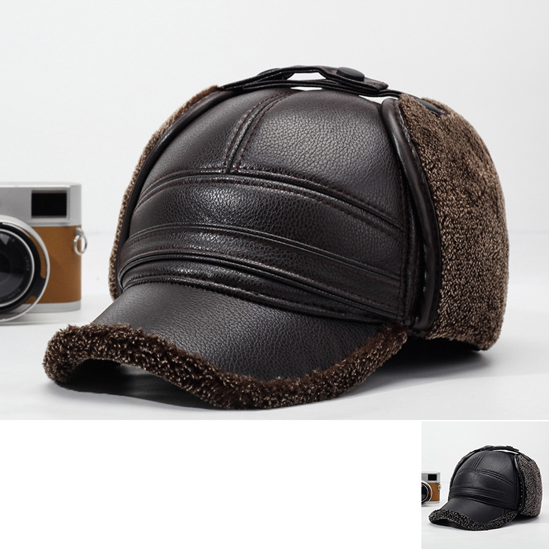 Leather Work Hat - 2026 Yeni PU Deri Kışlık Erkek