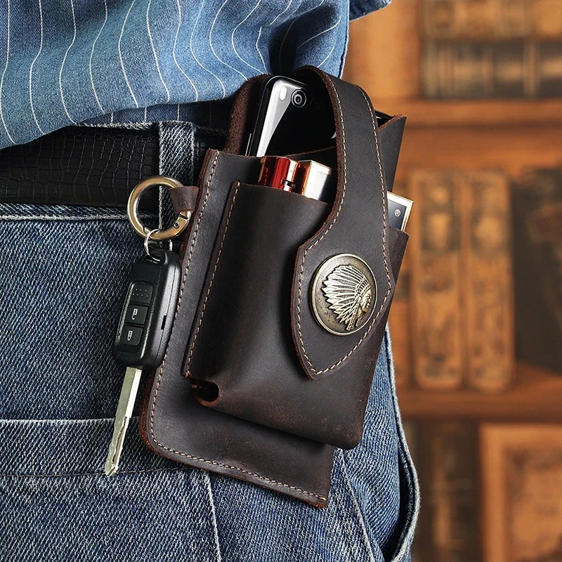 Leatherwork Belt - Erkek Hakiki Deri Bel Çantası Cep